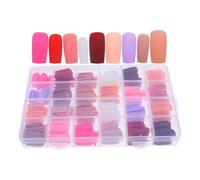 Cabilock Faux Ongles Adhésifs 24 Pièces Capsules Moyennes Carrées Finition Brillante et Mate Manucure Décorative pour Femmes Application Facile à Domicile Look Élégant Quotidien