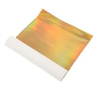 Cabilock Feuille de Cuir PU Holographique Or pour Bricolage Décoratif | Surface Miroir Brillante et Irisée, Finition Résistante, pour Coiffes, Couronnes, Costumes et Photos