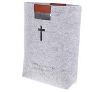 Cabilock Feutre à Croix de Rangement Biblique Grand Volume Épicerie Résistant pour Études Église et Courses Quotidiennes Gris