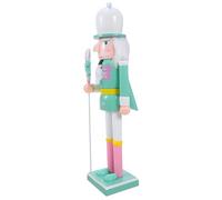 Cabilock Figurine Casse-Noisette en Bois de 38 Cm pour Décoration de Noël Traditionnelle, Soldat Vert, pour Cheminée et Table Cuisine Festive
