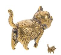 Cabilock Figurine Chat Chance Miniature Ornement Chat Sculpture Animal Antique Décoration Bureau Maison Cadeau