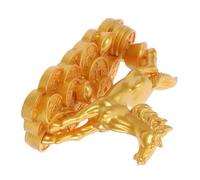 Cabilock Figurine Cheval Résine Sculpture Cheval Debout pour Décoration Maison et Bureau Double Succès et Or