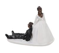 Cabilock Figurine Couple Mariage Résine Décorative Échappée Marié Mariée Anniversaire Centre de Table Polyvalent