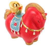 Cabilock Figurine de Cheval du Zodiaque Chinois en Résine Rouge, Statuette Miniature Mobile pour Décoration de Bureau, Ornement Feng Shui de L'année du Cheval 2026, Sculpture Amulette