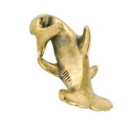 Cabilock Figurine de Requin en Laiton Vintage Petite Décoration de Bureau Ornement Décoratif Aquarium Modèle Miniature pour Décoration Intérieure Stable et Originale 8 CM