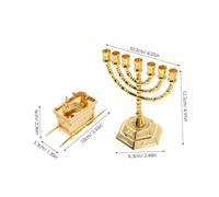 Cabilock Figurine Religieuse de Table Ark of The Contents Modèle Chandelier Doré Hanoukka Sculpture Biblique pour Décoration Maison et Cérémonie Juive