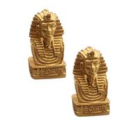 Cabilock Figurines Pharaon et Reine D'égypte en Résine Dorée, Décoration Intérieure Compacte, Sculptures Mythologiques pour Bureau et Salon, Lot de 2 Ornements Égyptiens Festifs