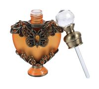 Cabilock Flacon Parfum Vide Vintage Verre et Métal Bouteille Rechargeable Étanche Forme de Cœur pour Huile Essentielle Cadeau Mariage Romantique Voyage et Aromathérapie