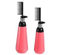 Cabilock Flacons Applicateurs pour Teinture Cheveux en Plastique 2pcs Rouge 130ml et 200ml Peigne pour Coloration et Protection Cuir Chevelu Lors de Mèches