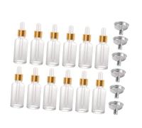 Cabilock Flacons Compte-gouttes 30ml avec 6 Entonnoirs en Acier Inoxydable Lot de 24 en Verre Réutilisables pour Huiles Essentielles Soins du Corps ou Voyage