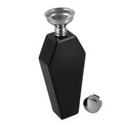 Cabilock Flasque à Whisky Acier Inoxydable Forme Cercueil avec Entonnoir Étanche et Portable pour Hommes pour Halloween Voyage et Activités Extérieures Noir Sableux