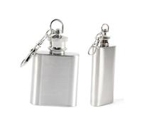 Cabilock Flasque de Poche Inox avec Bouchon Plat et Porte-clés Étanche Antirouille Flasque de Hanche Compact pour Hommes et Femmes Randonnée et Voyage