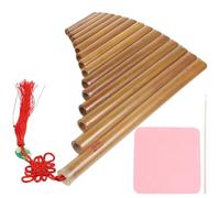 Cabilock Flûte de Pan Chinoise en Bambou Marron 15 Tubes Accordés pour Débutants et Professionnels Bâton et Chiffon de Nettoyage, Instrument Traditionnel Couleur Aléatoire Style Aléatoire