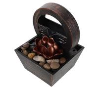 Cabilock Fontaine de Table Décorative, Cascade de Table, Or, Plastique et Pierre, USB ou Batterie, Son D’Eau Apaisant, pour Bureau et Salon de Thé