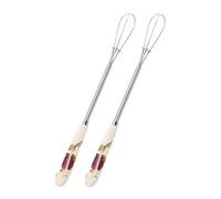 Cabilock Fouet à Œufs Manuel En Acier Inoxydable 2 Pcs, Poignée Céramique Blanche, Multifonction Cuisine Et Pâtisserie, Mélangeur Léger Et Résistant, Ustensiles Cuisine Professionnels