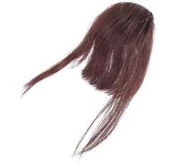 Cabilock Frange de Cheveux Duveteux à Clipser en Cheveux Humains Marron, Lavable Vie Quotidienne, Changez de Coiffure Facilement
