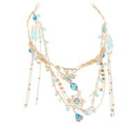 Cabilock Front Chain With Pompoms For Bride Chinese Style Ancient Headwear For Weddings And Festivals Classic Photography Head Jewelry Ball