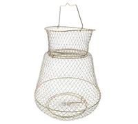 Cabilock Garde-Poisson Métal Pliable Filet Panier de Résistant pour Crabe Crevette et Petits Poissons Filet Maillé Robuste avec Fond Plat Facile à Nettoyer Accessoire Polyvalent