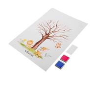 Cabilock Gender Reveal Fingerprint Tree Guest Book Set for Shower Includes Poster Ink Pads and Adhesive Dot Unique Party Decor for Memorable Celebration