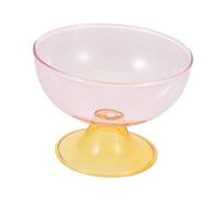 Cabilock gobelet bols en verre à glace bols à dessert pour glacée pots à glace en verre Coupe de service de dessert bols désert à glacée pied Un rose