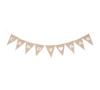 Cabilock Guirlande de Fanions en Toile de Jute Cœur 2,8m 9 Drapeaux Triangulaires Décorations Rustiques pour Événements Traditionnels et Foires