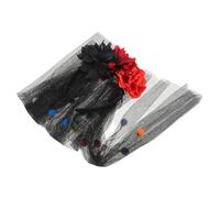 Cabilock Halloween Floral Headband With Mesh Veil And Skull Rose For Dark Bride Costume Gothic Hair Accessory For Halloween Day Of The Dead Carnival And Party
