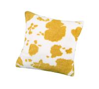 Cabilock Housse de Coussin à Motif Vache Peluche Douce, Taille Standard, Polyester, Fermeture Éclair Invisible, pour Salon et Canapé, Taie D’Oreiller Décorative Jaune