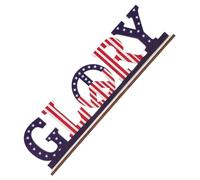 Cabilock Independence Day Wooden Decoration Sign American Flag Themed Table Decor for Home Porch Office Present for Friends Family