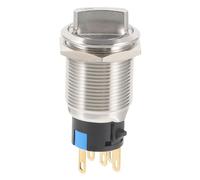 Cabilock Interrupteur Bouton-poussoir LED Métallique Deux Positions Verrouillage et Réinitialisation pour Contrôle Électrique Simple