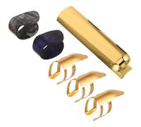 Cabilock Jeu de Médiators Métalliques Ouverts et Slide de Guitare Acoustique et Électrique, Kit Complet avec Finger Slide Compatible Multi-instruments, Accessoires pour Musiciens, Usage