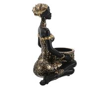 Cabilock Jewelry Storage Tray Resin African Women Figurine Decorative Organizer For Earrings Necklaces Rings Travel Earring Case And Vanity Tray Creative Bedside Display For And Personal