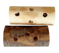 Cabilock Jouets à Mâcher Naturels en Bois pour Hamsters et Lapins, Bâtons à Mâcher Faits Main Soin des Dents, 2 Pièces, Matériau Écorce, la Maison