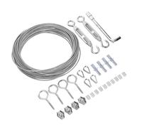 Cabilock Kit Complet de Câble Acier Inoxydable avec Tendeur à Vis Résistant Corrosion pour Usage Extérieur Corde Solide pour Suspension et Clôture Installation Facile