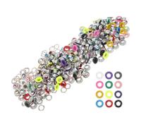 Cabilock Kit de 200 Œillets Métalliques Ronds Multicolores 5Mm pour Vêtements et Chaussures Petits Œillets à Rivets Résistants Accessoires Polyvalents pour Couture et Réparation Textile