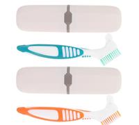 Cabilock Kit de Brosse à Dents de Voyage Léger Porte-Brosse en PP et Fibre, 2 Sets pour Maison et École, Portable et Garde la Brosse Sèche