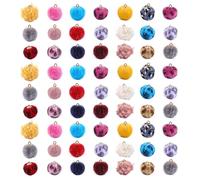 Cabilock Kit de Pendentifs de Boules en Velours Plastique Colorées pour Création de Bijoux Diy, Accessoires Légers et Solide pour Présents Uniques Couleur Aléatoire