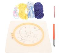 Cabilock Kit de Punch Needle pour Débutants Garçon et Filles Motif Lapin Ensemble de Broderie à L'Aiguille Perforée Complet Matériel DIY Créatif pour Loisirs Manuels Scolaires Facile à