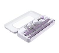 Cabilock Kit de Règle Triangulaire 7 Pièces Transparent Rose Compas de Dessin de Bureau et Rapporteur Professionnel pour Fournitures Scolaires et Papeterie de Dessin Garçon et Filles