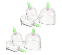 Cabilock Kit de Ventouses sous Vide 6pcs en Plastique pour Massage Corps et Visage, Forme U et C, Couverture Complète, Usage Polyvalent la Maison Salle de Gym