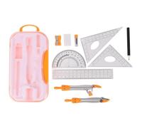 Cabilock Kit Dessin Géométrique 10 Pièces en Métal Compas Règles Mathématiques Étui de Rangement Ensemble D’Outils pour Élèves et Enseignants Matériel Scolaire Précis Couleur Aléatoire