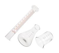 Cabilock Kit D'expérimentation Scientifique en Verre 250 Ml et Cylindre Gradué 100 Ml, Ensemble de Verrerie de Laboratoire Précis pour Mesures et Expériences Chimiques