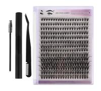 Cabilock Kit D'extension de Cils Soi-même avec Cils Individuels Noirs Pince Courbée et Accessoires pour Application en Auto-usage