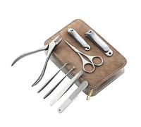 Cabilock Kit Manucure Professionnel en Acier Inoxydable 8 Pièces, Coupe-ongles Petit Format, Outils de Soin pour Ongles, Adultes, Pédicure et Manucure, Étui de Rangement Pratique