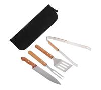 Cabilock Kit Outils De Barbecue Acier Inoxydable avec Fourchette Coupe-Barbecue Spatule Pince Et Pochette De Rangement Incluse pour Barbecue Extérieur
