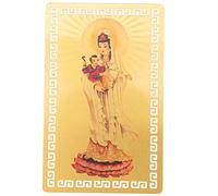 Cabilock Kwan Yin Carte de Protection Amulet Feng Shui Chinois Portable pour Maison Bureau ou Voiture