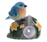 Cabilock Lampe Solaire de Jardin en Résine Forme Oiseau Éclairage Décoratif, Panneau Solaire Intégré, Résistante aux Intempéries, pour Terrasse et Extérieur, Lumière Continue