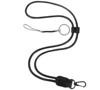 Cabilock Lanière Porte-clés Noire en Cuir Pu Tressé, Tour de Cou Réglable Système Sécurité à Ouverture Rapide, Cordon Détachable pour Badge D’identification Usage Quotidien Bureau et École