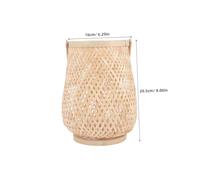 Cabilock Lanterne Bougie Bambou avec Anse Abat-Jour Tissé pour Décoration Intérieure Porte-Bougie Chauffe-Plat pour Salon Bureau et Salle à Manger