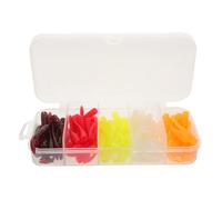 Cabilock Leurres Souples de Pêche en Silicone, Imitation vers Artificiels Multicolores, 100 Pièces, Kit Appâts pour Eau Douce, Ensemble Réaliste et Polyvalent pour Truite,