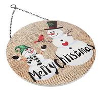 Cabilock Liste De Noël Accessoire De Porte De Noël Fausse Neige Guirlande Lumineuse Solaire D'extérieur Panneau De Bienvenue pour La Porte D'entrée Plaque Suspendue De Bienvenue Le Fer
